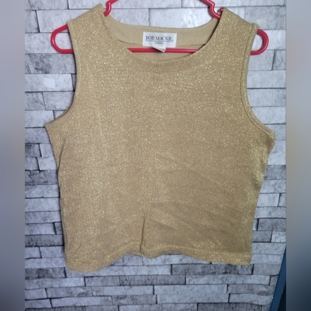 Bob Mackie Size Medium sleeveless gold shirt